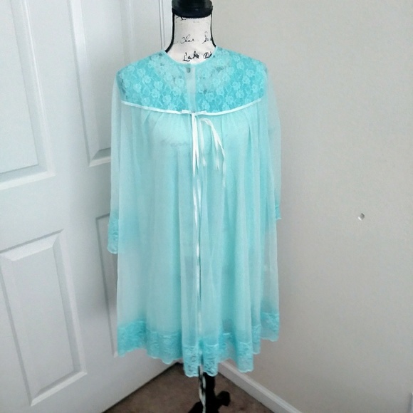 Vtg Baby doll Chiffon Peignoir Set - Picture 5 of 8